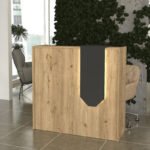 Γραφείο υποδοχής - reception Navita Megapap με LED χρώμα sepet oak - ανθρακί 113,6x42x111,8εκ. - Image 4