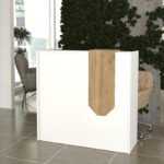 Γραφείο υποδοχής - reception Navita Megapap με LED χρώμα λευκό - sepet oak 113,6x42x111,8εκ. - Image 4