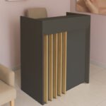 Βρες το Γραφείο υποδοχής - reception Karibu Megapap με LED χρώμα ανθρακί - sepet oak 90x40x100εκ. σε μοναδική τιμή στο clickforshop.gr