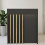 Γραφείο υποδοχής - reception Karibu Megapap με LED χρώμα ανθρακί - sepet oak 90x40x100εκ. - Image 2