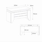 Γραφείο εργασίας Remida Megapap χρώμα sepet oak - ανθρακί 140x60x76,9εκ. - Image 5