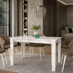 Βρες το Τραπέζι Darlen Megapap χρώμα λευκό εφέ μαρμάρου 125x72x74εκ. σε μοναδική τιμή στο clickforshop.gr