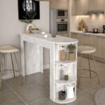 Βρες το Τραπέζι μπαρ Vigne Megapap χρώμα λευκό εφέ μαρμάρου 150x51