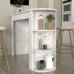 Τραπέζι μπαρ Vigne Megapap χρώμα λευκό εφέ μαρμάρου 150x51,6x101,8εκ. - Image 4