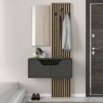 Βρες το Έπιπλο εισόδου Naro Megapap χρώμα ανθρακί - sepet oak 90x35x204