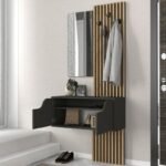 Έπιπλο εισόδου Naro Megapap χρώμα ανθρακί - sepet oak 90x35x204,2εκ. - Image 4