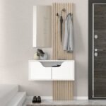 Βρες το Έπιπλο εισόδου Naro Megapap χρώμα λευκό - sepet oak 90x35x204