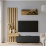 Βρες το Σύνθεση τηλεόρασης Rosaline Megapap χρώμα ανθρακί - sepet oak 183x31