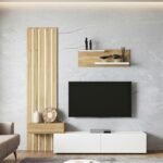 Βρες το Σύνθεση τηλεόρασης Rosaline Megapap χρώμα λευκό - sepet oak 183x31