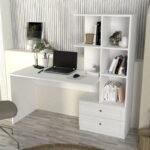 Γραφείο εργασίας Mantra Megapap χρώμα λευκό 150x60x152εκ. - Image 2