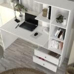 Γραφείο εργασίας Mantra Megapap χρώμα λευκό 150x60x152εκ. - Image 4