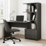 Βρες το Γραφείο εργασίας Mantra Megapap χρώμα ανθρακί 150x60x152εκ. σε μοναδική τιμή στο clickforshop.gr