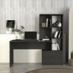 Γραφείο εργασίας Mantra Megapap χρώμα ανθρακί 150x60x152εκ. - Image 4