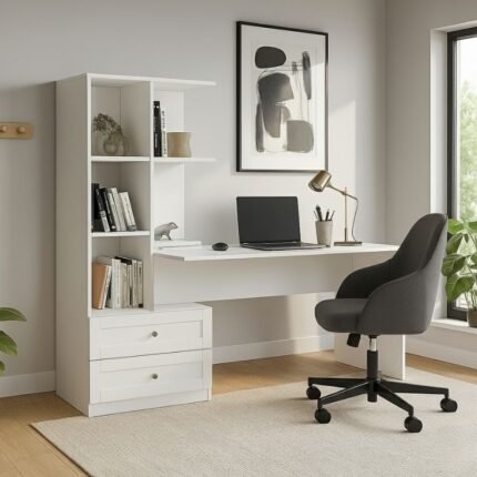 Βρες το Γραφείο εργασίας Mantra Megapap χρώμα λευκό 150x60x152εκ. σε μοναδική τιμή στο clickforshop.gr