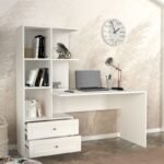 Γραφείο εργασίας Mantra Megapap χρώμα λευκό 155x60x152εκ. - Image 3