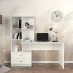 Γραφείο εργασίας Mantra Megapap χρώμα λευκό 155x60x152εκ. - Image 5