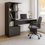 Βρες το Γραφείο εργασίας Mantra Megapap χρώμα ανθρακί 150x60x152εκ. σε μοναδική τιμή στο clickforshop.gr