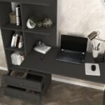 Γραφείο εργασίας Mantra Megapap χρώμα ανθρακί 150x60x152εκ. - Image 4