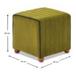 Σκαμπώ Mona Megapap βελούδινο χρώμα πράσινο 40x40x40εκ. - Image 4