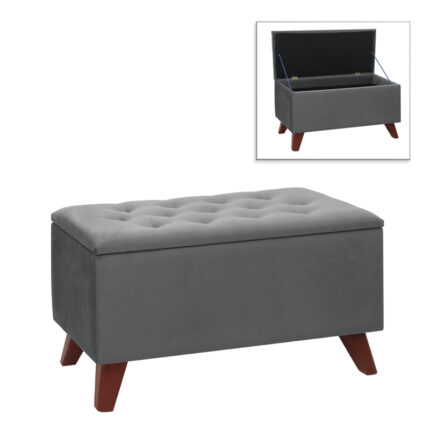 Βρες το Σκαμπώ - Ταμπουρέ Lotus Megapap βελούδινο χρώμα γκρι 90x40x50εκ. σε μοναδική τιμή στο clickforshop.gr