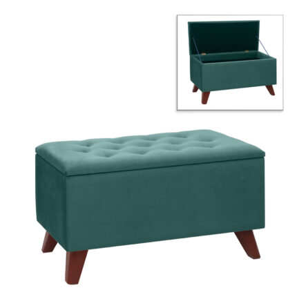 Βρες το Σκαμπώ - Ταμπουρέ Lotus Megapap βελούδινο χρώμα κυπαρισσί 90x40x50εκ. σε μοναδική τιμή στο clickforshop.gr