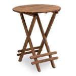 Βρες το Τραπέζι πτυσσόμενο Queen Megapap από ξύλο οξιάς σε χρώμα καρυδί εμποτισμού Ø60x75εκ. σε μοναδική τιμή στο clickforshop.gr