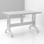 Τραπέζι πολυπροπυλενίου Callan Megapap χρώμα λευκό 120x70x73εκ. - Image 2