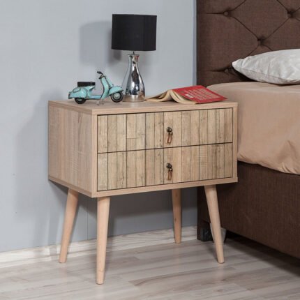 Βρες το Κομοδίνο Soho Megapap χρώμα sonoma 60x40x61εκ. σε μοναδική τιμή στο clickforshop.gr