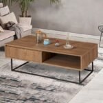 Τραπεζάκι σαλονιού Amedeo Megapap χρώμα καρυδί 120x60x43εκ. - Image 2