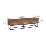 Έπιπλο τηλεόρασης Amedeo Megapap χρώμα καρυδί 180x40x50εκ. - Image 5