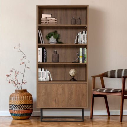 Βρες το Βιβλιοθήκη Amedeo Megapap χρώμα καρυδί 80x36x182εκ. σε μοναδική τιμή στο clickforshop.gr