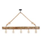 Βρες το Φωτιστικό οροφής Erebos Megapap E27 ξύλο - σχοινί πεντάφωτο χρώμα φυσικό 100x7x53εκ. σε μοναδική τιμή στο clickforshop.gr