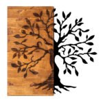 Βρες το Διακοσμητικό τοίχου Agac Tree Megapap ξύλινο - μεταλλικό χρώμα καρυδί - μαύρο 58x3x58εκ. σε μοναδική τιμή στο clickforshop.gr