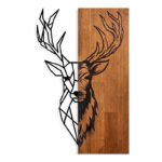 Βρες το Διακοσμητικό τοίχου Deer Megapap ξύλινο - μεταλλικό χρώμα καρυδί - μαύρο 36x3x58εκ. σε μοναδική τιμή στο clickforshop.gr