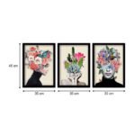 Πίνακας "Flower Girls" Megapap 3 τμχ. σε πλαίσιο 35x45x2εκ. - Image 3