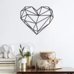 Διακοσμητικό τοίχου Heart Megapap μεταλλικό χρώμα μαύρο 47x40εκ. - Image 2
