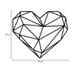 Διακοσμητικό τοίχου Heart Megapap μεταλλικό χρώμα μαύρο 47x40εκ. - Image 3