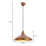 Φωτιστικό οροφής Barek Megapap E27 μεταλλικό μονόφωτο χρώμα bronze Φ34x119εκ. - Image 4