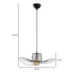 Φωτιστικό οροφής Tel Megapap E27 μεταλλικό μονόφωτο χρώμα μαύρο Φ49x110εκ. - Image 3