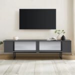 Έπιπλο τηλεόρασης Luxe Megapap χρώμα ανθρακί 180x30x50εκ. - Image 4