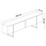 Έπιπλο τηλεόρασης Luxe Megapap χρώμα travertine - χρυσό 180x30x50εκ. - Image 5