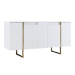 Βρες το Μπουφές Luxe Megapap χρώμα λευκό - χρυσό 160x35x80εκ. σε μοναδική τιμή στο clickforshop.gr