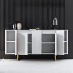 Μπουφές Luxe Megapap χρώμα λευκό - χρυσό 160x35x80εκ. - Image 3