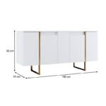 Μπουφές Luxe Megapap χρώμα λευκό - χρυσό 160x35x80εκ. - Image 5