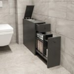 Ντουλάπι μπάνιου Calencia Megapap χρώμα ανθρακί 20x60x55εκ. - Image 2