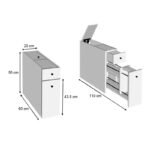 Ντουλάπι μπάνιου Calencia Megapap χρώμα ανθρακί 20x60x55εκ. - Image 4