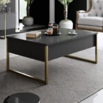 Τραπεζάκι σαλονιού Luxe Megapap χρώμα ανθρακί - χρυσό 90x60x40εκ. - Image 2
