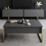 Τραπεζάκι σαλονιού Luxe Megapap χρώμα ανθρακί - χρυσό 90x60x40εκ. - Image 3