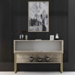 Μπουφές Luxe Megapap χρώμα travertine - χρυσό 120x30x80εκ. - Image 2