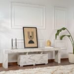 Έπιπλο τηλεόρασης Enclave Megapap χρώμα εφέ μαρμάρου 180x31,3x50εκ. - Image 4